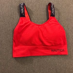 Red Thick Strap Nautica Padded Sports Bra size medium